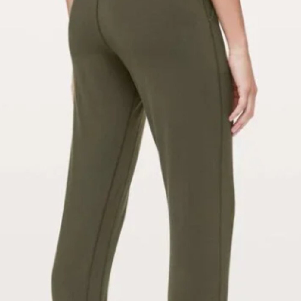 Lululemon Align High Rise Cropped Leggings - Size 8 (Olive Green)